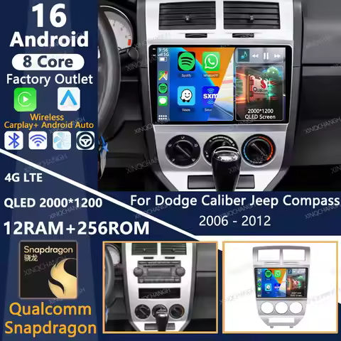 Android 16 Car Radio For Dodge Caliber Jeep Compass 1 MK Patriot 2006 - 2010 Multimedia Video Player
