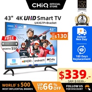 CHiQ U43G7P 4K UHD Android 11 Smart TV | 43 Inch |Google TV| Google Assistant | Frameless Display | Inbuilt Chromecast | HDR10 | Netflix Youtube