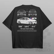Cars and Clo - Regular Fit Black - Bmw F80 M3 Blueprint T-shirt