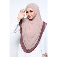 Tudung Syria Saiz M, L, XL syifa - Tudung Syria 3 Layer - Tudung Chiffon - EZZUFIRDA