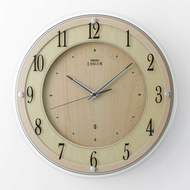 Seiko Clock AHS558B EMBLEM Wooden Case Quiet Sweep Silent Movement Wall Clock