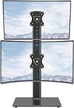 MOUNTUP Vertical Dual Monitor Stand, Stack Two Screens up to 32 inches,33 Lbs, Free-Standing Monitor