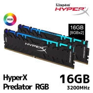 16GB (8GBX2) DDR4/3200 RAM PC (แรมพีซี) HYPERX PREDATOR RGB (HX432C16PB3AK2/16)