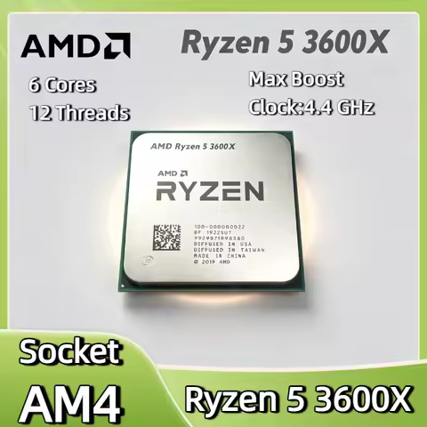 High Performance AMD R5 3600X CPU 6 Core 12 Thread 4.4GHz Max Boost 7nm AM4 32MB L3 Cache 95W DDR4 3