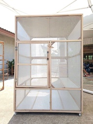 กรงแมว ล้อม2ชั้น ลวดล้อมชั้นใน+กันยุงล้อมชั้นนอก+มีล้อเคลื่อนย้ายสะดวก ขนาด150*100*100 ราคา3900บาท