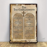 1pc Wooden or Acrylic Material Sign, Logo, Plaque, Decorative Plate, Ten Commandments Christian Prin