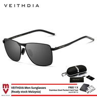 Ready Stock Original VEITHDIA Men Sunglasses Polarized UV400 for Travel Driving Fashion Aviator Allo