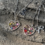 Mix Berries Necklace - Initial Necklace - Custom Initial Necklace - Resin Initial Necklace