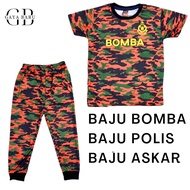 Baju Askar/ Bomba/ Comando/ Polis Kanak Kanak (1-8 Tahun)baju budak lelaki/ baju budak lelaki set / 
