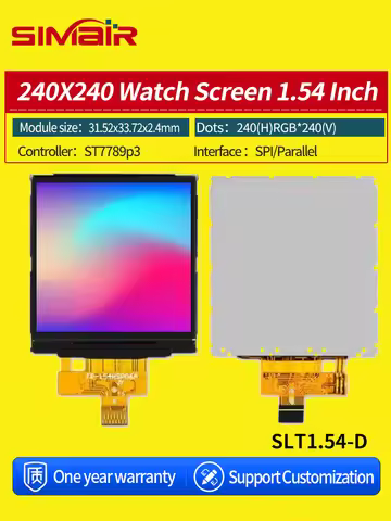 ST7789P3 SPI Plug-in 15PIN 1.54" 240*240 240240 TFT LCD Display Module 240X240 Watch Screen 1.54 Inc