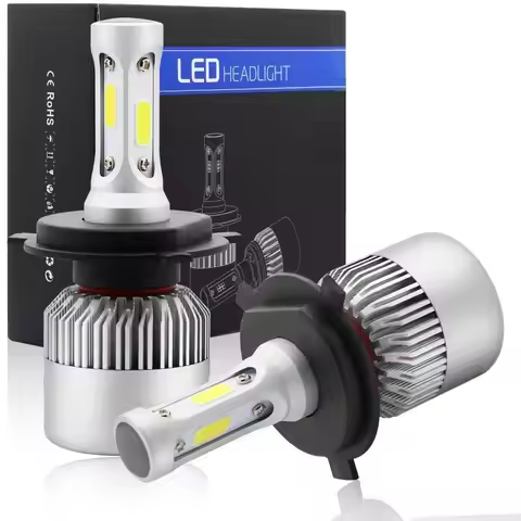 XTG 2pcs Car S2 Headlight Bulbs LED H1 H7 H4 9005 9006 Auto 72W 8000LM 6500K No Error Lamp Low High 