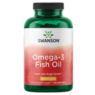 Swanson Omega 3 Fish Oil Supplement Heart Brain and Joint Support GMO-Free EFAs 180 mg EPA Plus 120