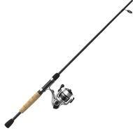 Zebco Spyn Spinning Reel and 2-Piece Fishing Rod Combo, Durable Fiberglass Rod, Split-Grip Cork Rod 