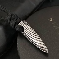 Stainless Steel 9x34mm Wolf Warriors Bullet Pendant With 5mm Black String L65cm.