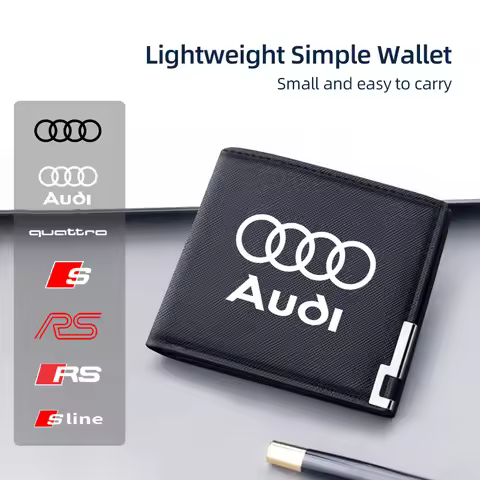 Car Logo Men Wallet Coin Coin Bag Bank Card Organiser Car Accessories For Audi Sline A1 A3 A4 A5 A6 