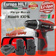 Europa HILT ITALY EHD699 12v 2.0Ah Cordless Drill Bateri Drill Murah