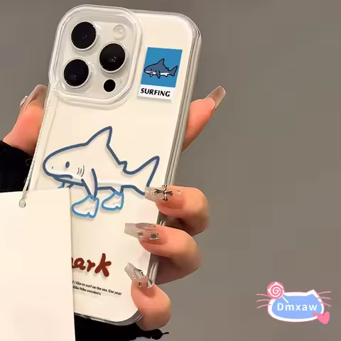 Fashion Shark Cartoon Phone Case For Vivo X200 FE X200S X100 X100S Ultra X90 X90S X80 Pro X70 X60 X5