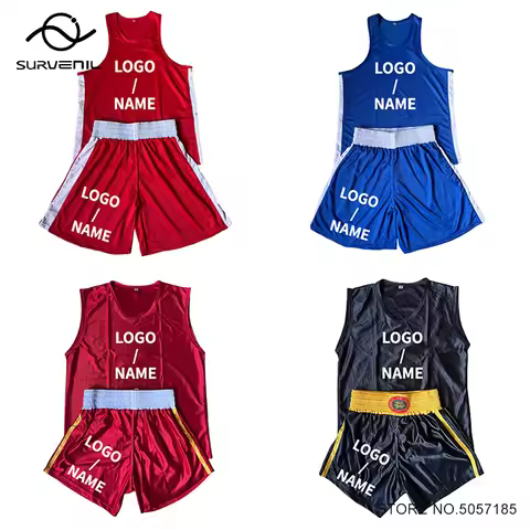 Boxing Shorts Men Women Kids Muay Thai Shorts MMA Rashguard Custom Logo Sanda Wushu Uniform Gym Mart