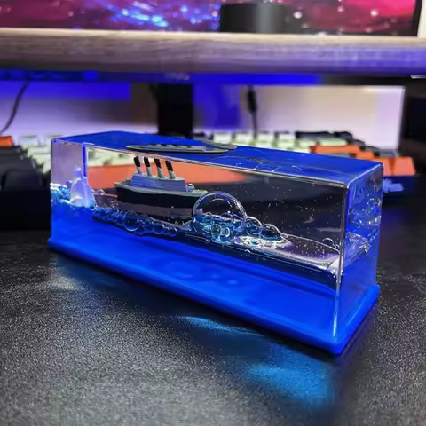 Creative Cruise Ship Fluid Drift Bottle Black Pearl Cruise Ship Never Capsize Fluid Drift Bottle Cru