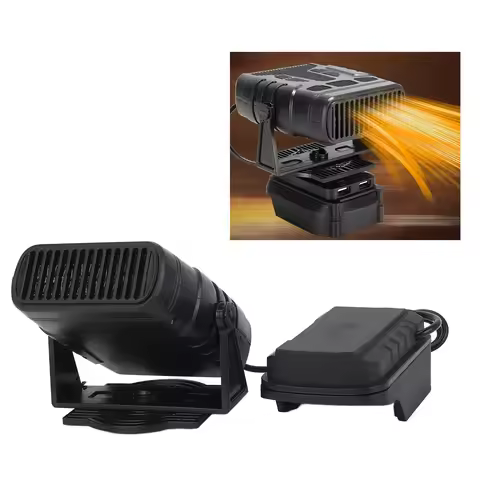 ABS Car Heater Compact Design 360°Rotating Head Quiet Running Electric Heater with Stand for BL1830 