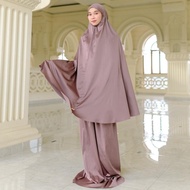 Lozy Hijab - Mecca Prayer Set With New Pouch ( Mukena Satin Lasercut )