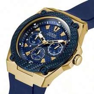 Guess W1049G9 Women's Fashion Wristwatch Gold Case Black Silicone Strap Casual Waterproof Quartz Wat