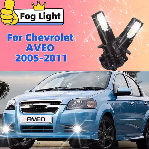 2pcs 80W LED Fog Light For Chevrolet AVEO 2005 2006 2007 2008 2009 2010 2011 Accessories 6000k Plug 