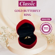 Gold 916 Ring  Cincin Butterfly Double (1.40G) 2 Colour Emas 916 Original 戒指