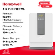 Honeywell Air Purifier For Home 5 Stage Filtration Covers 50m² UV LED &amp; Ionizer Anti-Bacterial Activated Carbon &amp; H13 HEPA Filter Removes 99.99% Pollutants &amp; Micro Allergens - Air touch V4