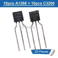 20pcs Original (10pcs A1268 + 10pcs C3200 ) TO-92 KTA1268 KTC3200 GR 2SA1268 2SC3200 TO92 Transistor