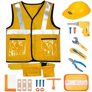 Kids Engineer Costume Boy Cosplay Construction Worker Engineer Jacket Vest Kids Role for Play Toy