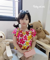 เสื้อเด็กผู้หญิง งานผ้าฝ้ายทรงเด็กดอยทรงกะเหรี่ยง ราคาถูกๆ