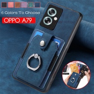 Matte Leather Phone Case For Oppo A79 A59 A 79 A 59 OppoA79 OppoA59 5G 2023 CPH2553 Card Slot Wallet