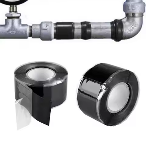 Heavy-Duty Waterproof Silicone Tape - Self-Fluxing Leak Seal Repair Tape, Instant Leak Stop for Pipe