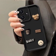 Casing For Realme note 60 Realme C63 Realme C61 phone case Simple 3D coffee bear aesthetic Silicone 