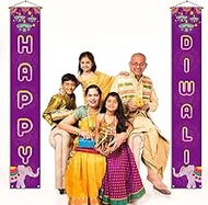 Diwali Porch Banner Indian Happy Deepavali Festival of Lights Front Door Sign Decoration