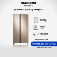 Samsung RS62R5006F8/SS, Side-by-side Refrigerator, 647L, 3 Ticks [Ships from 22 Mar 2024]