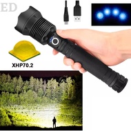 ED Powerful USB LED Flashlight With XHP 70.2 Lamp Bead Zoomable 3 Lighting Modes LED Torch Hunting L