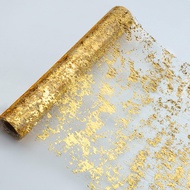 Table Runner Metallic Foil Thin Mesh Party Christmas Decor Taplak Meja