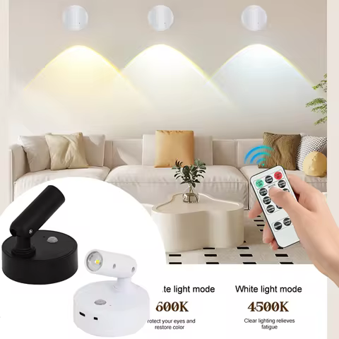 Rechargeable LED Wall Lamp Touch Night Lights Wireless Magnetic Spotlight 360 Rotation For Bedroom B