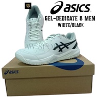 ASICS GEL DEDICATE 8 MEN White/ Black Original Tennis Shoes / Tennis Shoes