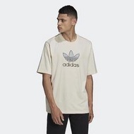 S.G Adidas HE5646 米白 反光 三葉草 大 LOGO 短T 男