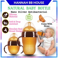 Baby Silicone Nano Bottle Feeding With Straw Wide Neck Pacifier Botol Susu Newborn Baby Bottles Como