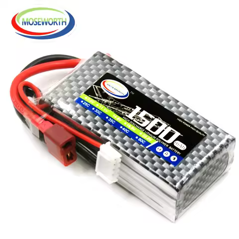 2S 3S 4S 5S 6S 1500mAh Lipo Battery 7.4V 11.1V 14.8V 18.5V Lipo Batteries 25C 35C 40C T Plug for RC 