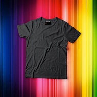 Premium Cotton Plain Dark Grey Melange T-Shirt Baju Kosong