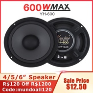 ☮1pc/2pcs 4/5/6.5 Inch Car Speakers 400/500/600W 2 Way HiFi Coaxial Subwoofer Car Audio Speakers ☂ⓥ