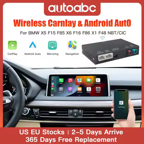 AUTOABC 2025 New Wireless CarPlay for BMW NBT/CIC X5 F15 F85 X6 F16 F86 X1 F48 2013-2017 with Androi