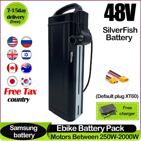 48V Electric Bike Battery30Ah 40Ah 50Ah Folding SilverFish E bike Batteries For Fiido T1 Cargo T1 Pr