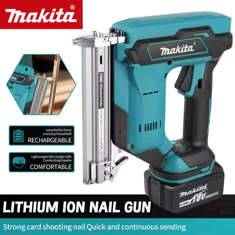 Makita Cordless Nail Gun:10-30mm Nails,100-Nail Capacity,22900mAh Battery,≤2.5m/s² Vibration,High-Sp