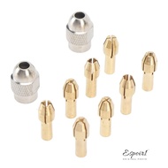 ESPOIR1 10PCS Drill Chuck Collet Set, Brass 0.5-3.2mm Collet Collet Chuck Set, Mini Precision Quick 
